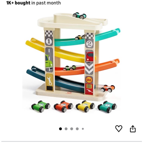 Colorful Wooden Car Ramp Racer Set - Picture 3 of 3